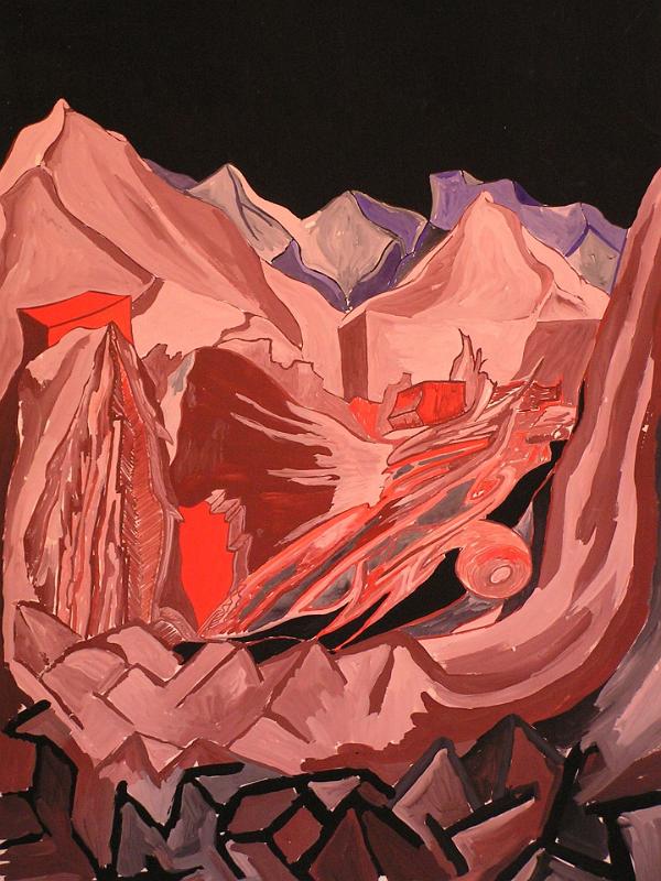 Rote Berge, 1973, Tempera-Karton, 45x62.jpg